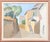 Original Swedish Oil on Canvas – “Southern Village” by Hilmer Bengtsson (b. 1925, Ruda) – Vintage & Framed – 57 × 68 cm...