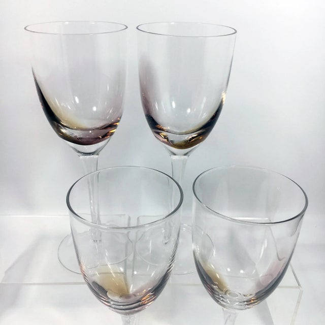 Early 21st Century Ombré Amethyst + Amber Wine Glasses- Set of 4 For Sale - Image 5 of 6