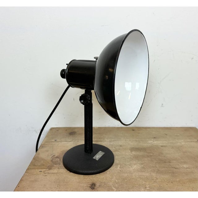Vintage Black Enamel Table Photo Lamp, 1950s For Sale - Image 13 of 18