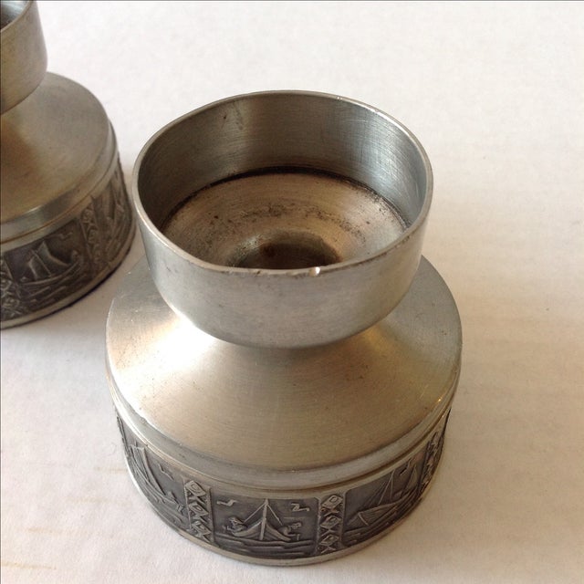 Pewter Candle Holders Made in Norway Pair Chairish