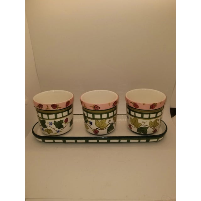 1980s Lenox Summer Terrace Herb Planter Set with Tray- 4 Pieces For Sale In Washington DC - Image 6 of 6