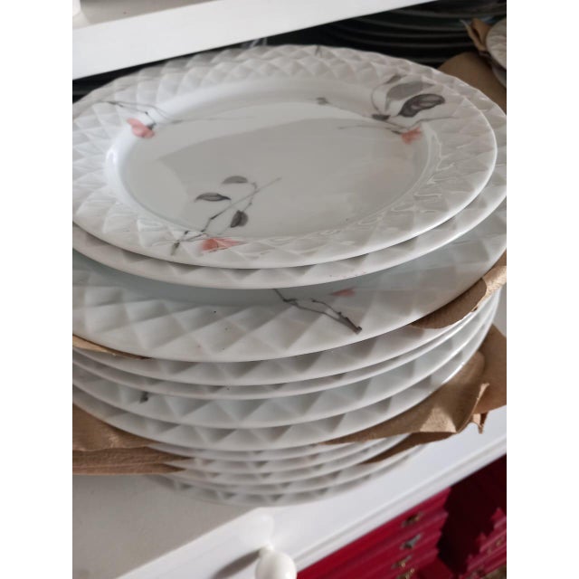 Mid-Century Modern New 1980s 75 Pieces European Dinner Set Diamond Shape Rim For Sale - Image 3 of 12