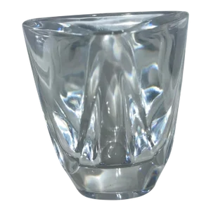 Vintage Tricorne by Val St Lambert Triangle Crystal Glass Trinket / Candy Dish, Signed