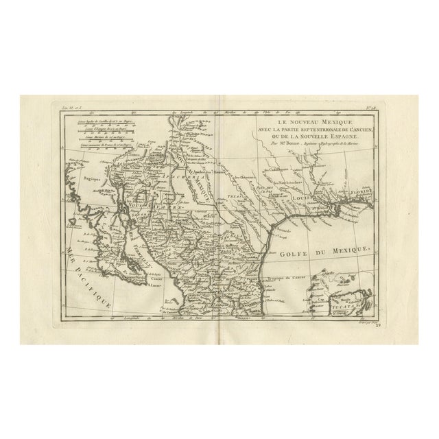 Map of Southern Mexico and New Spain by Rigobert Bonne, 1780s For Sale