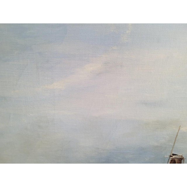 White Dutch Winter Landscape, 1800s, Oil on Canvas, Framed For Sale - Image 8 of 10