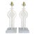 Mid Century Modern Sculptural Lamps on Travertine - A Pair For Sale