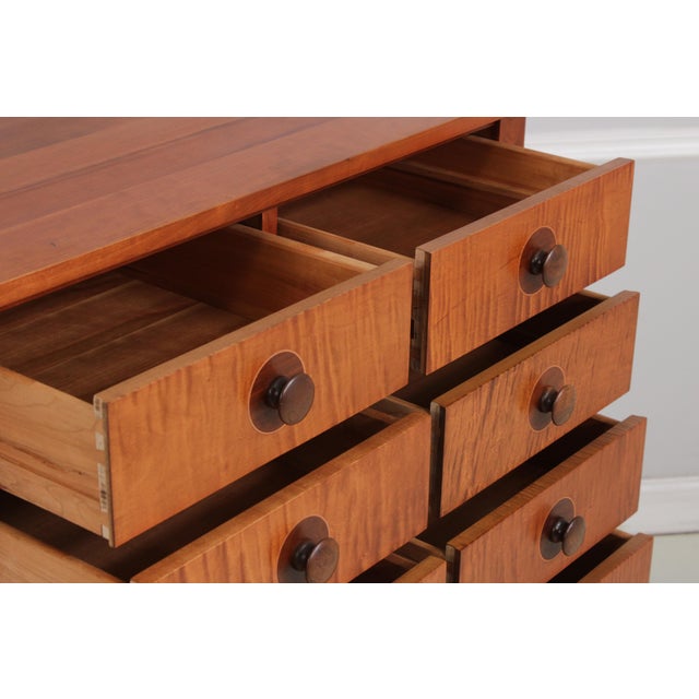 2010s Stickley Arts & Crafts Cherry & Tiger Maple Chest For Sale - Image 5 of 16