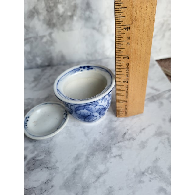 1980s Blue and White Flowers Porcelain Planter For Sale - Image 12 of 13
