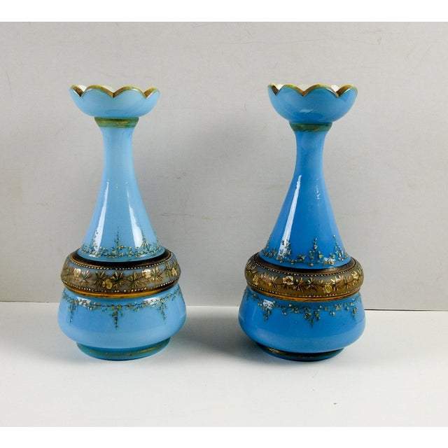 Antique Enameled Glass Vase A Pair Chairish