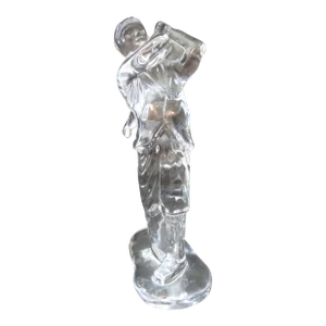 Late 20th Century Male Golfer Waterford Crystal Figurine Full Swing
