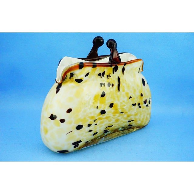 20th Century Sculpture in the Shape of a Bag Vase in Spotted Sommerso Glass attributed to Franco Moretti, Murano, 1980s For Sale - Image 10 of 18