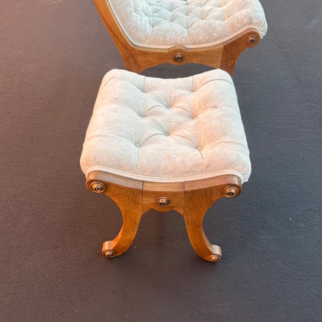 Camel 1970s Obi Chair With Matching Ottoman For Sale - Image 8 of 8