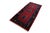 3'x7' Vintage Chinese Art Deco Rug | Red Wine & Navy Short Runner Rug For Sale - Image 4 of 10