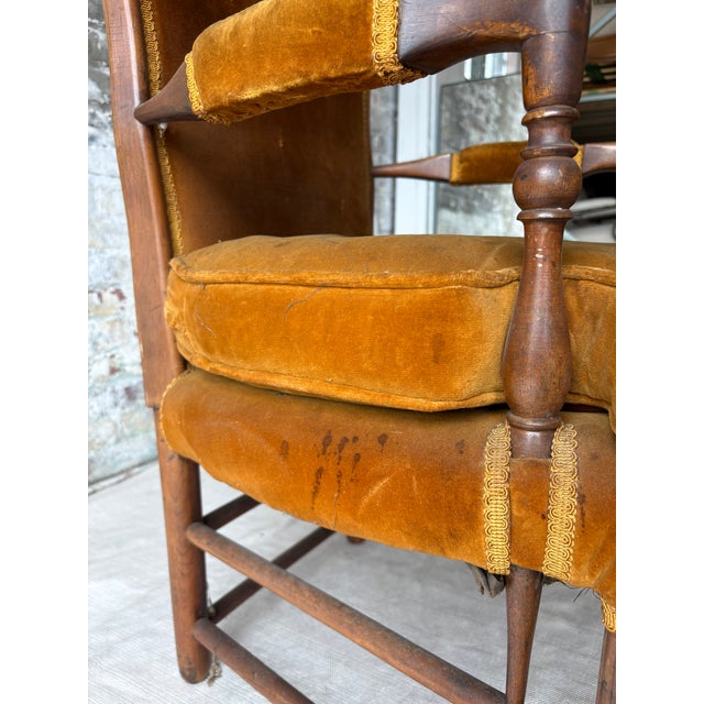Antique Early American Upholstered Armchair For Sale In New York - Image 6 of 10