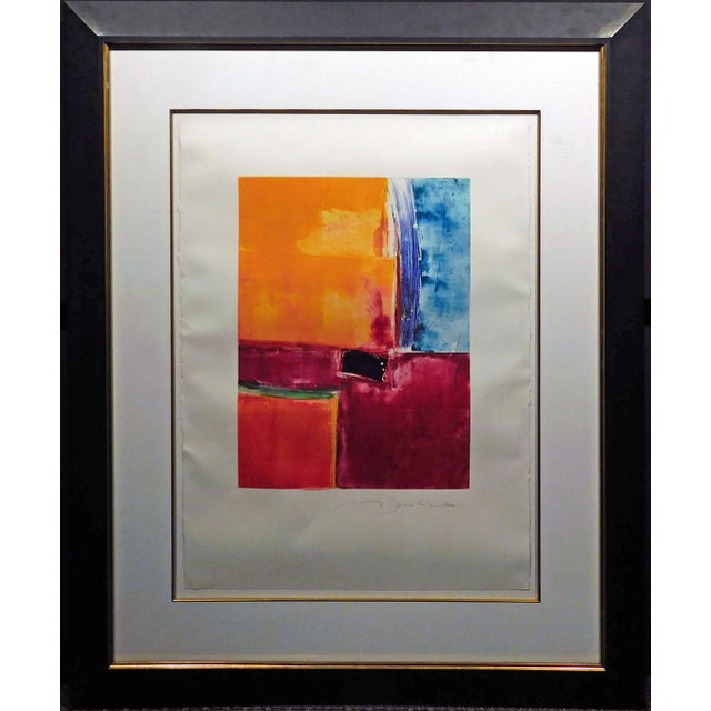 Mark Dickson Untitled Mono Type Mix Media Original Art on Paper Hand Signed For Sale