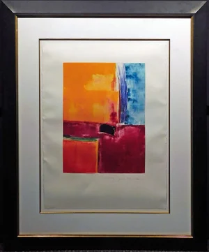 Mark Dickson Untitled Mono Type Mix Media Original Art on Paper Hand Signed