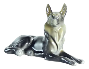 Porcelain German Shepard from Hollohaza, Hungary, 1831