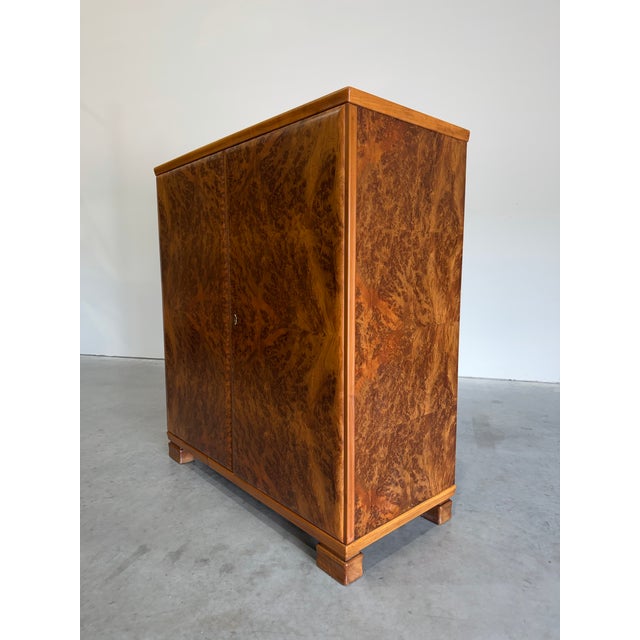 Art Deco 1930s European Art Deco Burlwood Gentleman’s Chest Cabinet For Sale - Image 3 of 12