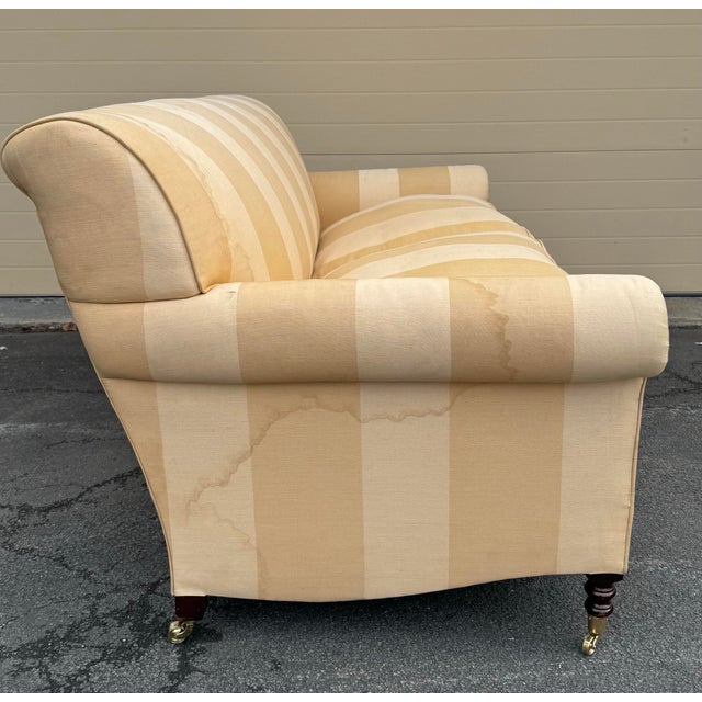 George Smith George Smith Straight Topped Full Scroll Arm Sofa For Sale - Image 4 of 9