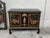 Chinoiserie Early 20th Century Black Lacquer & Hand Painted Open Altar Table or Sideboard with Mirror For Sale - Image 3 of 18