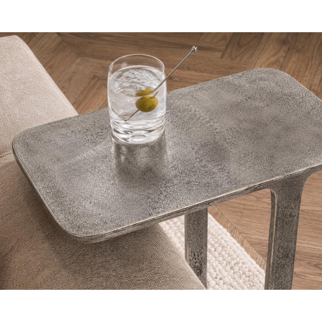 Metal Modern Nickel Portal End Table For Sale - Image 7 of 7