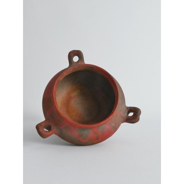 Studio Pottery Earthenware Ceramic 3-Handled Vessel For Sale - Image 6 of 18