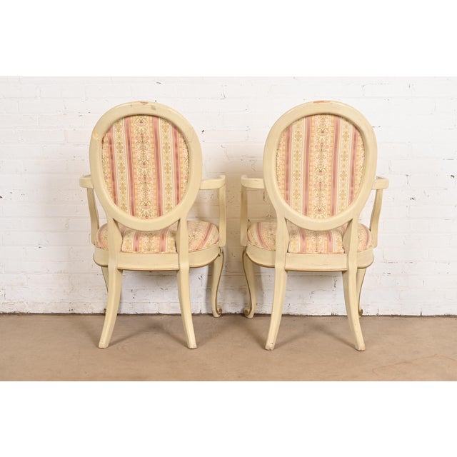 Karges French Provincial Louis XV Cream Lacquered and Gold Gilt Dining Chairs, Set of Six For Sale - Image 11 of 12