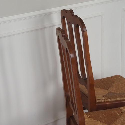 Vintage French Dining Chairs with Woven Seats, Set of 8 For Sale - Image 16 of 17