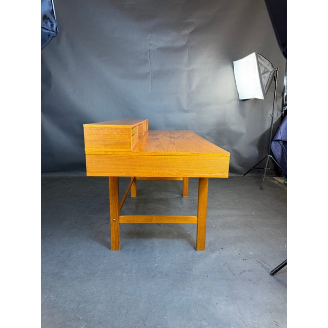 Danish Modern Peter Løvig Nielsen Flip-Top Teak Desk For Sale In New York - Image 6 of 12