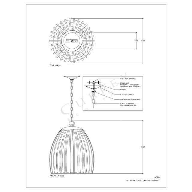 Currey & Company Currey & Company Carling Pendant For Sale - Image 4 of 5
