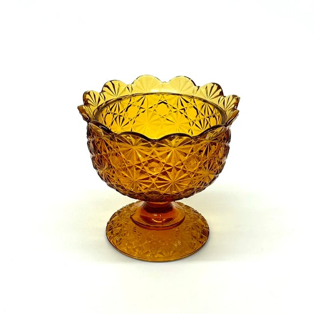Mid 20th Century Amber Glass Bowl Curation - Set of 5 For Sale In Miami - Image 6 of 12