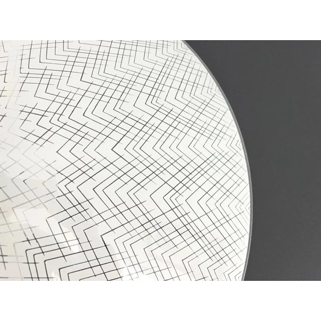 1970s Mid-Century Modern Chevrons Frosted Glass Ceiling Light For Sale - Image 9 of 18