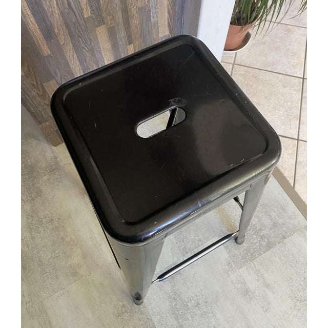 1950s Vintage Industrial H75 Stackable Bar Stool in Black by Xavier Pauchard for Tolix, 1950s For Sale - Image 5 of 18