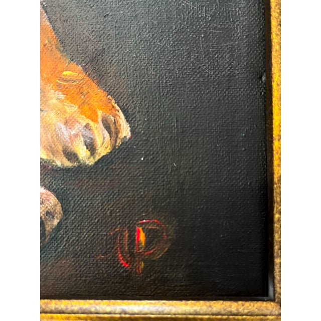 Vintage signed portrait of a spaniel. Original acrylic painting, dating to the late 20th–early 21st century. Executed in...