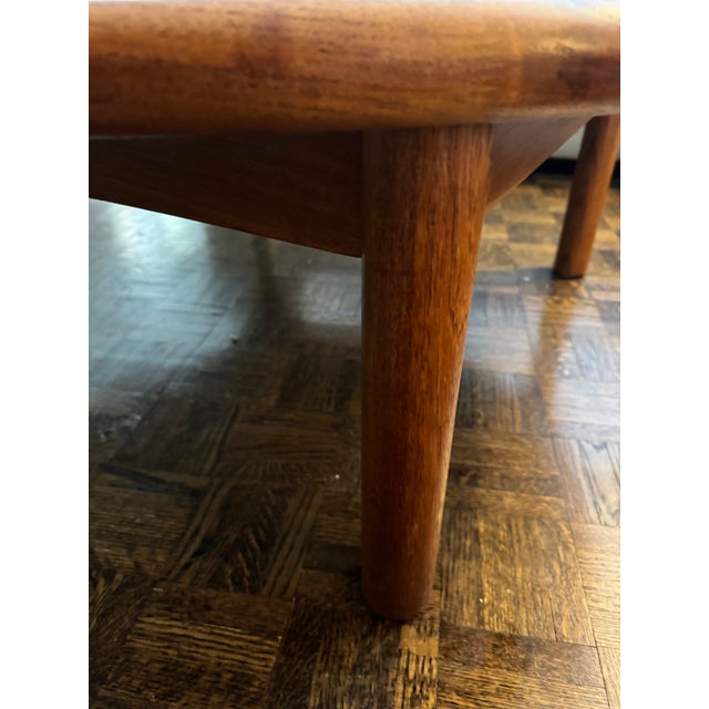 1970s 1980s Mid- Century Danish Modern Teak Coffee Table With Ceramic Inlay Tiles For Sale - Image 5 of 14