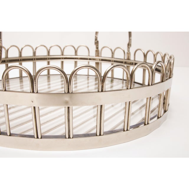 Godinger SilverPlated Round Serving Tray With Lucite Inset, 20th