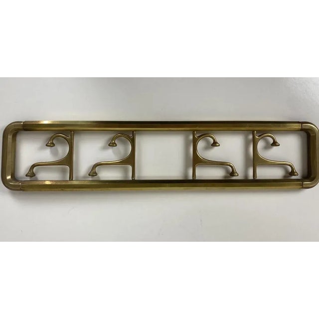 Art Deco Style Brass Coat Rack With Foldable Hooks, Austria, 1940s For Sale - Image 12 of 16