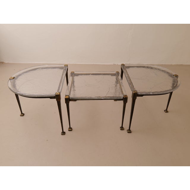 Set of 3 signed Lothar Klute tables &nbsp;– Germany &nbsp;in very good condition with a beautiful patina. Signed LK 2001...