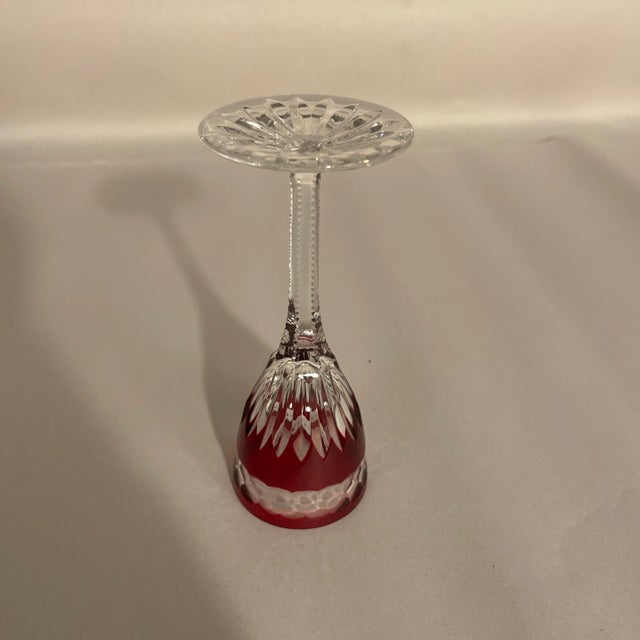 Contemporary Vintage Faberge Ruby Stemmed Cordial Glass For Sale - Image 3 of 7