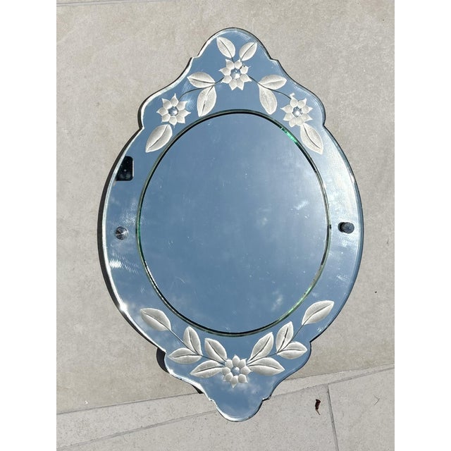 Mirror with Incised Floral Decorations, France, 19th Century For Sale - Image 3 of 9