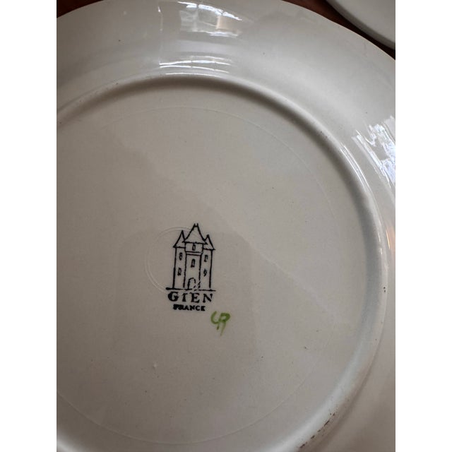 1980s Gien RFB Connoisseur Deauville Textured Salad Plate Limoges Pink Poppies - Set of 8 For Sale - Image 12 of 12