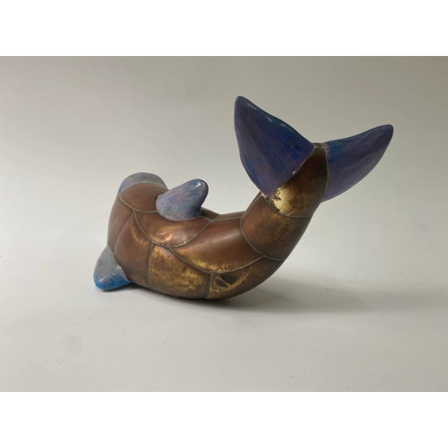 Brass and Porcelain Dolphin Sculpture For Sale In Miami - Image 6 of 8