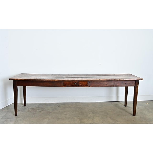 Brown French 19th Century Pine Farm Table For Sale - Image 8 of 13