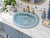 Mid 20th Century Vintage Briggs 6505 MCM Style Baby Blue Oval Ceramic Bathroom Sink For Sale - Image 5 of 5