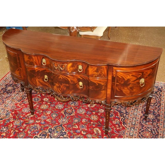 Traditional Early 20th Century Batesville Romweber Mahogany Carved Buffet Server Sideboard For Sale - Image 3 of 17