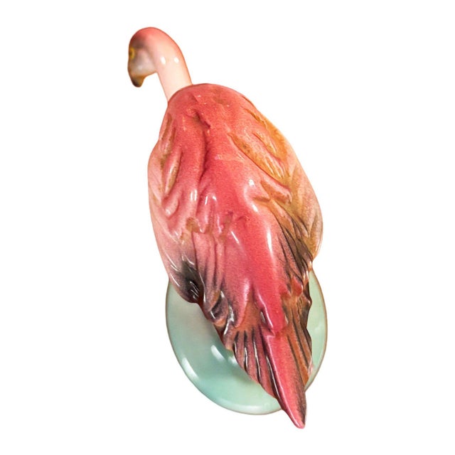 Mid 20th Century Mid 20th Century "Hunting" Pink Flamingo Ceramic Tabletop Sculpture Brad Keeler For Sale - Image 5 of 6