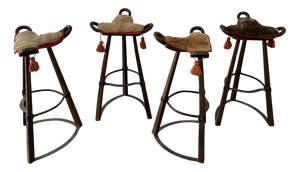 Vintage Brutalist Marbella Stools by Sergio Rodrigues, 1970s, Set of 4