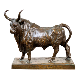 Jean-Baptiste Clesinger “Taureau Romain” Bronze Sculpture, Barbedienne Foundry, Rome 1858