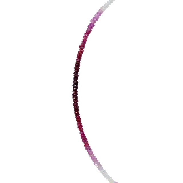 Birthstone July Ruby Ombre Necklace 14k Gold II For Sale In New York - Image 6 of 8