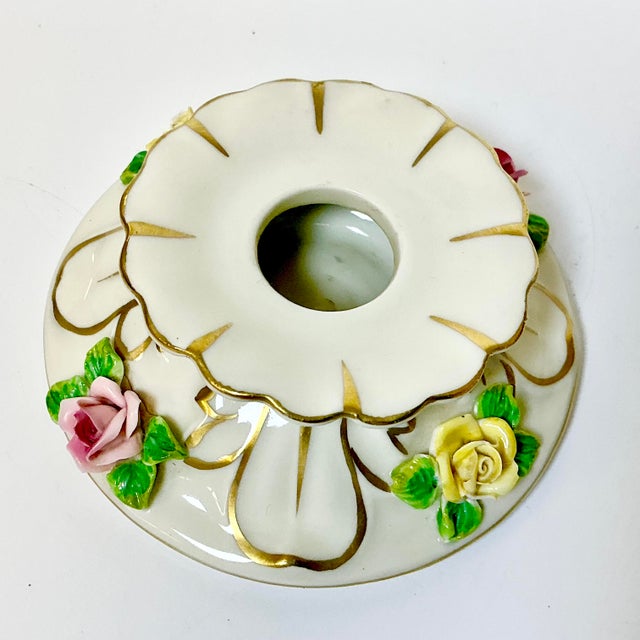 1950s 1950s Vintage Dresden German Porcelain Candle Holders - A Pair. For Sale - Image 5 of 11